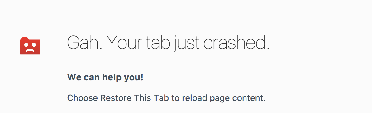 Tab crash in Firefox